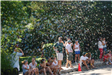 Soap Bubbles Rain During Parade