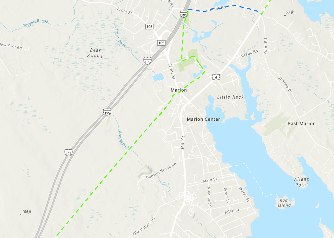 front street, bike path, overhead ma, washburn park, crossing front street